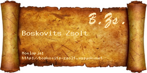 Boskovits Zsolt névjegykártya